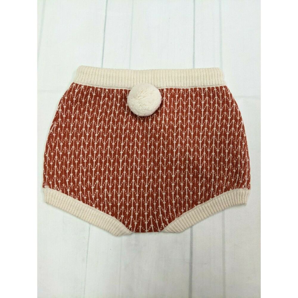 Knit Rust & Cream Bunny Tail Bloomers Size 3-4 (Runs on the bigger side)
